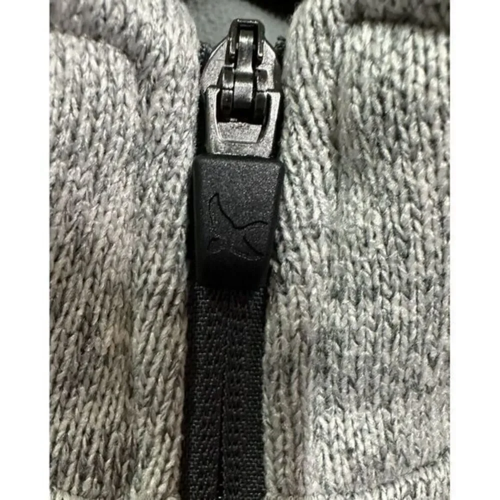 Eddie Bauer Sweater  Mens Large Gray‎ Marl Quarter Zip Long Sleeve Pullover